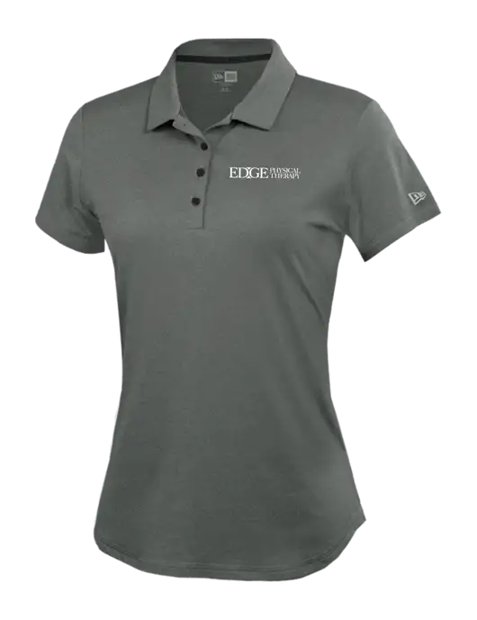 New Era Womens Power Dark Grey Heather Polo w/Edge Physical Therapy Logo