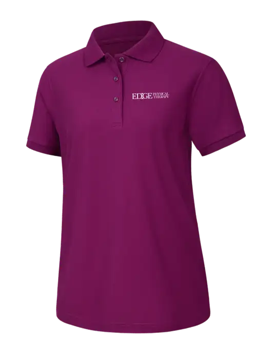 Womens Light Plum Silk Touch Polo w/Edge Physical Therapy Logo