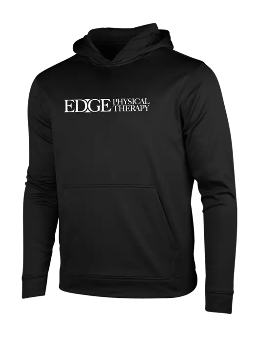 Black Fleece Sport-Wick Hooded Pullover w/Edge Physical Therapy Logo