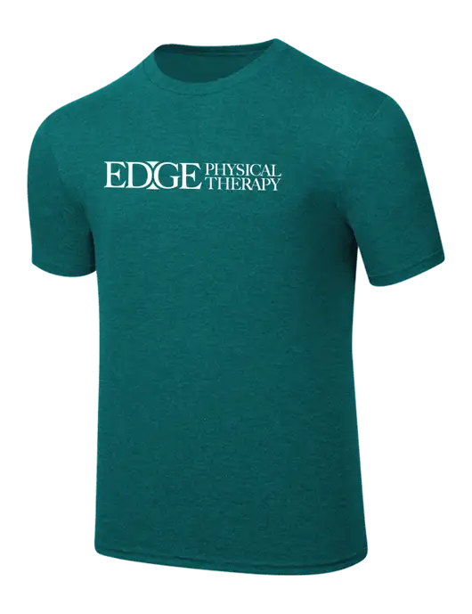 Simply Soft Heathered Dark Teal 4.5oz  Poly/Combed Ring Spun Cotton T-Shirt w/Edge Physical Therapy Logo