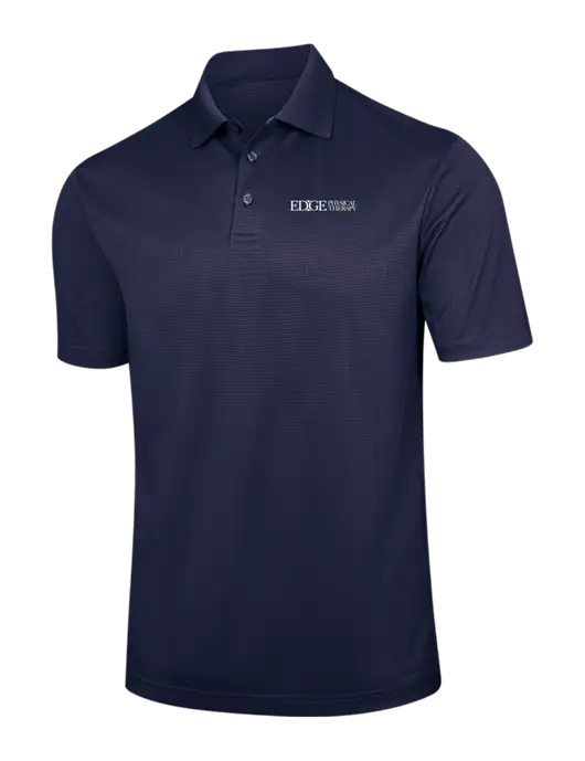 Navy Performance Fine Jacquard Polo w/Edge Physical Therapy Logo