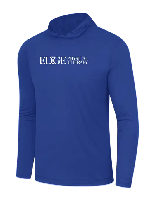 Simply Soft Dark Royal Tri Long Sleeve Hoodie w/Edge Physical Therapy Logo