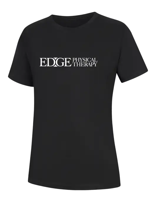 Womens Black Core Blend Tee w/Edge Physical Therapy Logo