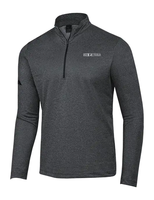 Adidas Black Melange Space Dyed Quarter-Zip Pullover w/Edge Physical Therapy Logo