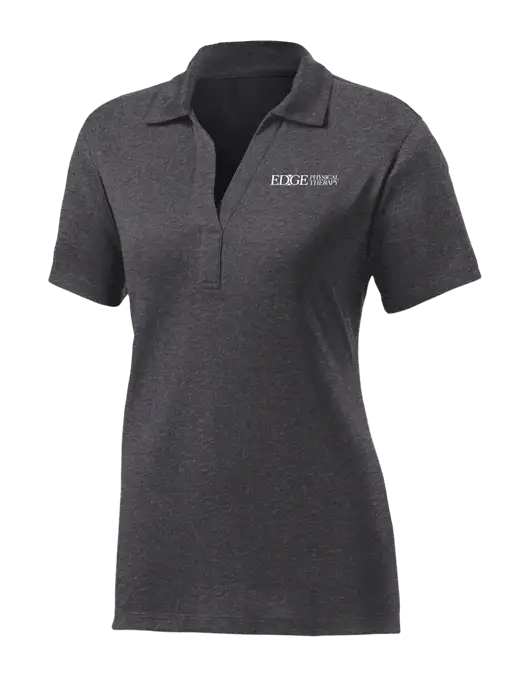Womens Dark Grey Heather Contender Polo w/Edge Physical Therapy Logo