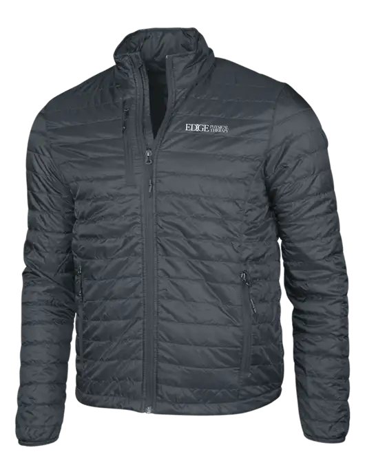 Dark Grey Puffy Packable Jacket w/Edge Physical Therapy Logo