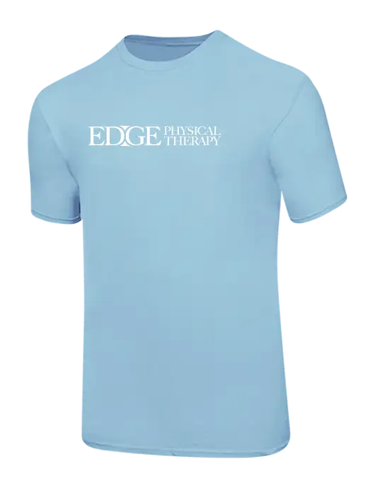 Ring Spun Light Blue 4.5 oz T-Shirt w/Edge Physical Therapy Logo
