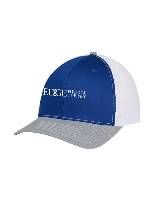 Richardson Adjustable Snapback Original 112 Trucker Cap Royal/HeatherGrey/White Mesh w/Edge Physical Therapy Logo