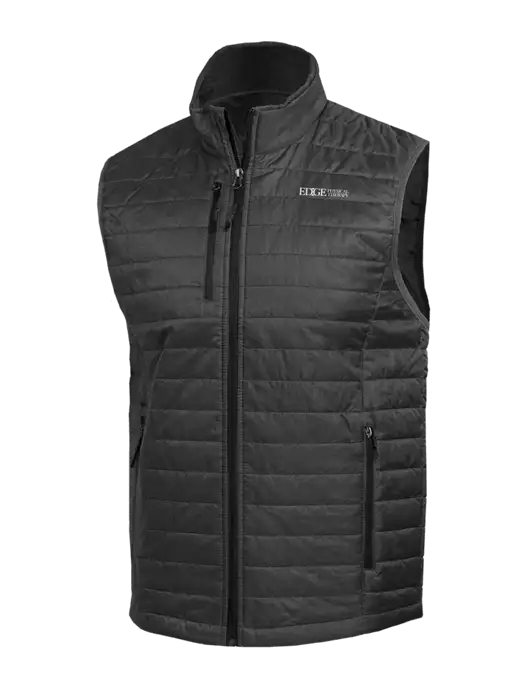 Packable Dark Grey Puffy Vest w/Edge Physical Therapy Logo
