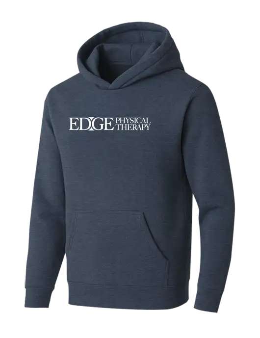 BELLA+CANVAS Heather Navy Sponge Fleece Pullover Hoodie w/Edge Physical Therapy Logo