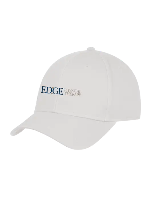 White Structured Cap Hook & Loop w/Edge Physical Therapy Logo