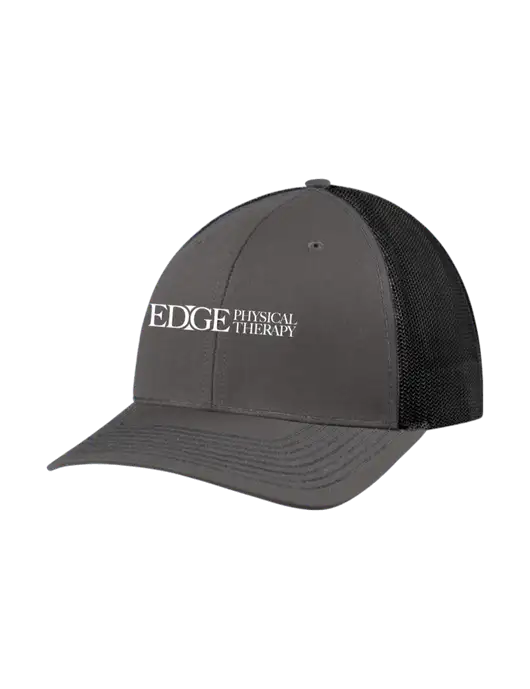 Richardson Adjustable Snapback Original 112 Trucker Cap Dark Grey w/Black Mesh w/Edge Physical Therapy Logo
