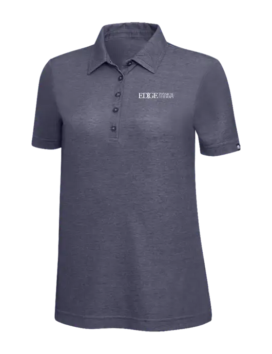 TravisMathew Navy Heather Womens Oceanside Polo w/Edge Physical Therapy Logo