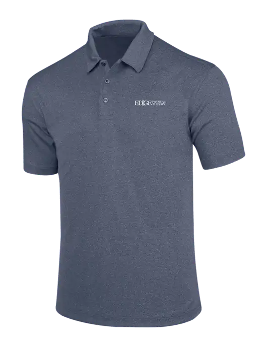 True Navy Trace Heather Polo w/Edge Physical Therapy Logo