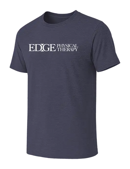 BELLA+CANVAS Heather Navy CVC Short Sleeve Tee w/Edge Physical Therapy Logo