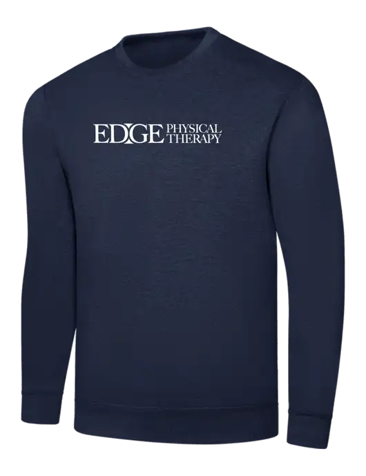 Navy 7.8 oz Ring Spun Crew Sweatshirt w/Edge Physical Therapy Logo