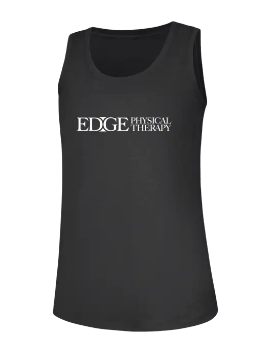 Womens Black Frost Perfect Tri Racerback Tank w/Edge Physical Therapy Logo