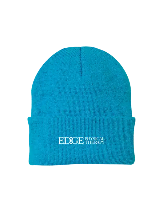 Sapphire Blue Knit Cap w/Edge Physical Therapy Logo