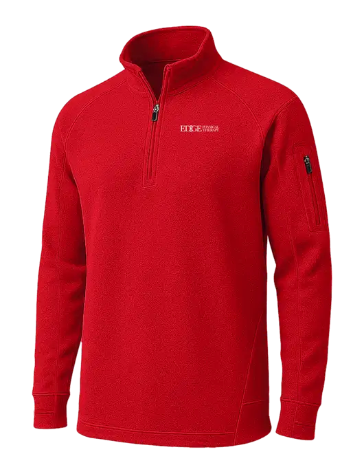 True Red Tech Fleece 1/4 Zip Pullover w/Edge Physical Therapy Logo