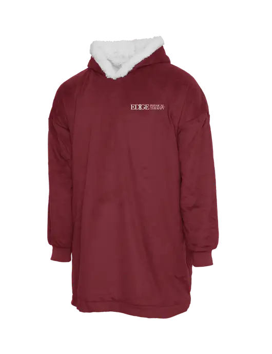 Wearable Lodge Dark Red Blanket w/Edge Physical Therapy Logo