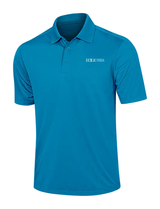 Sapphire Blue Diamond Textured Jacquard Polo w/Edge Physical Therapy Logo