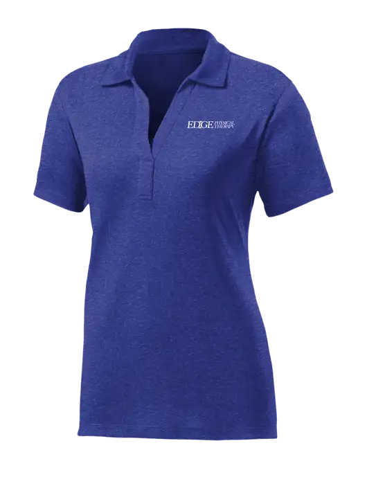 Womens Dark Royal Heather Contender Polo w/Edge Physical Therapy Logo