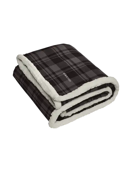 Charcoal/Medium Grey Flannel  Sherpa Blanket w/Edge Physical Therapy Logo