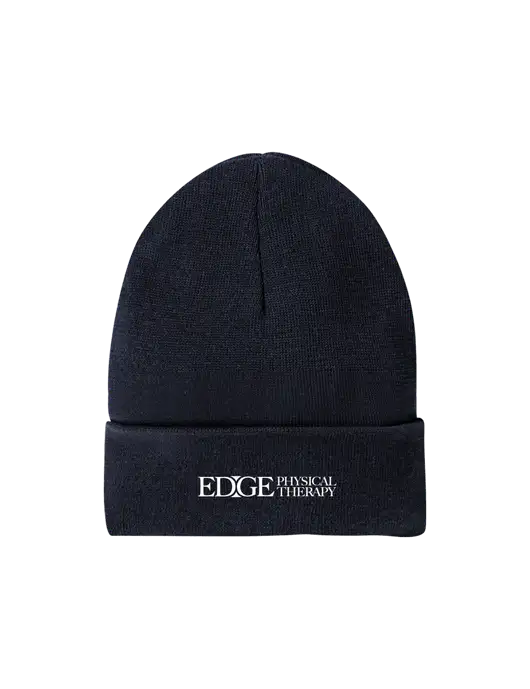 Recycled True Navy Beanie w/Edge Physical Therapy Logo