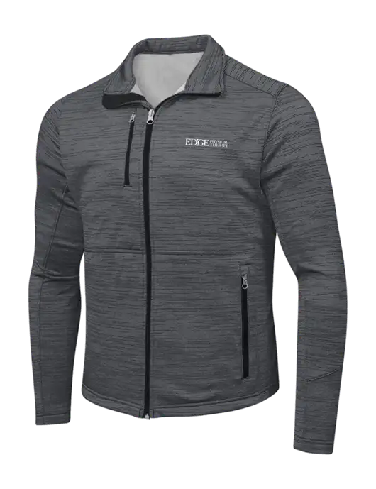 Dark Grey Digi Stripe Fleece Jacket w/Edge Physical Therapy Logo