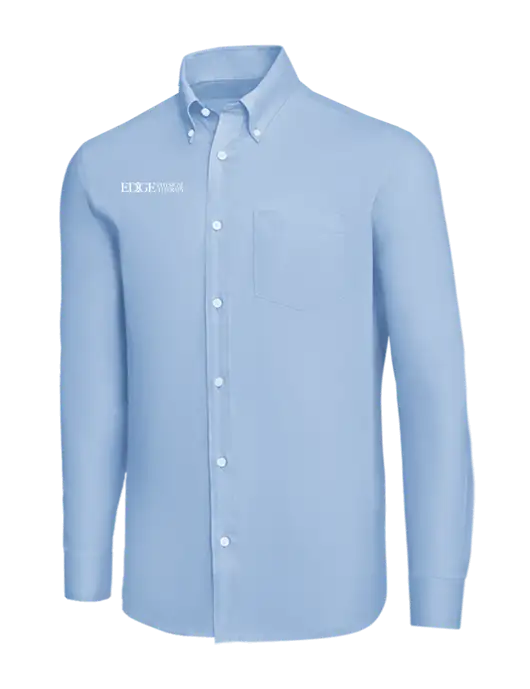 Brooks Brothers Light Blue Wrinkle-Free Stretch Nailhead Shirt w/Edge Physical Therapy Logo