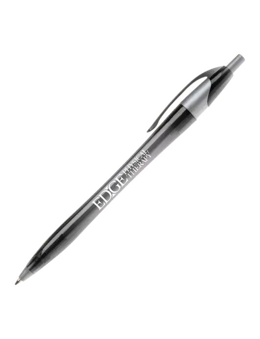 Novella Translucent Black/Silver Jewel Pen - Blue Ink w/Edge Physical Therapy Logo