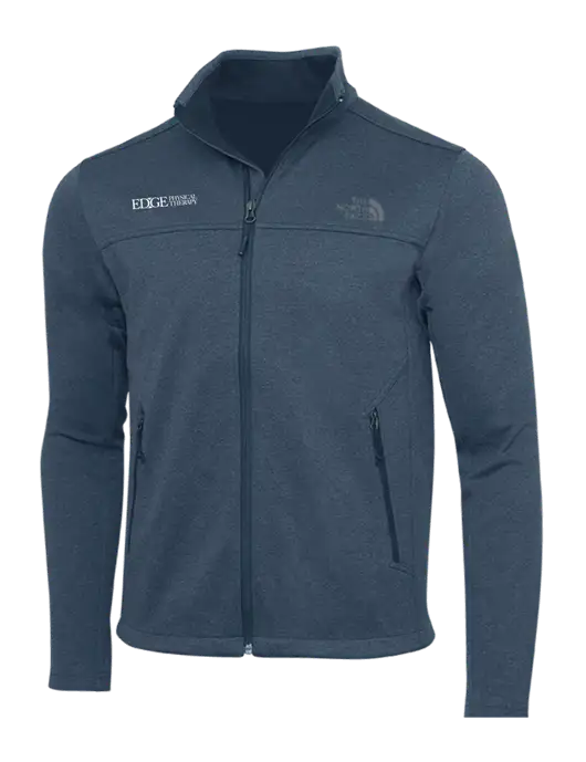 North Face Light Navy Heather Ridgewall Soft Shell Jacket w/Edge Physical Therapy Logo