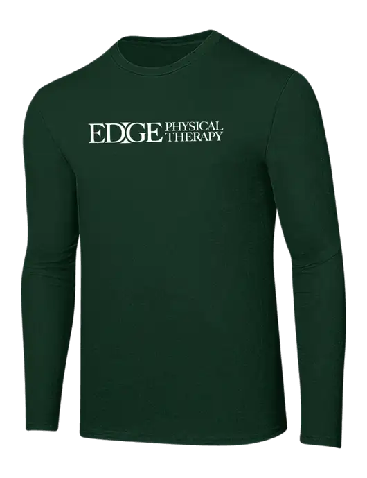 Ring Spun Forest Green 4.5 oz Long Sleeve T-Shirt w/Edge Physical Therapy Logo