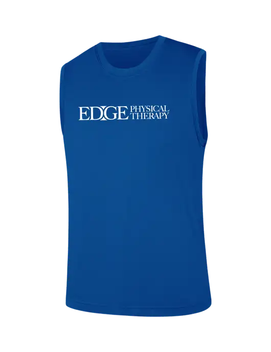 Sleeveless Royal PosiCharge Competitor Tee w/Edge Physical Therapy Logo