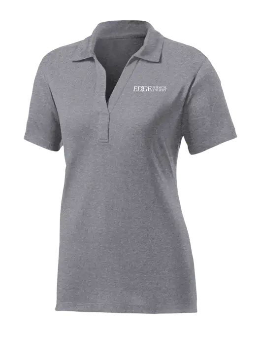 Womens Medium Grey Heather Contender Polo w/Edge Physical Therapy Logo