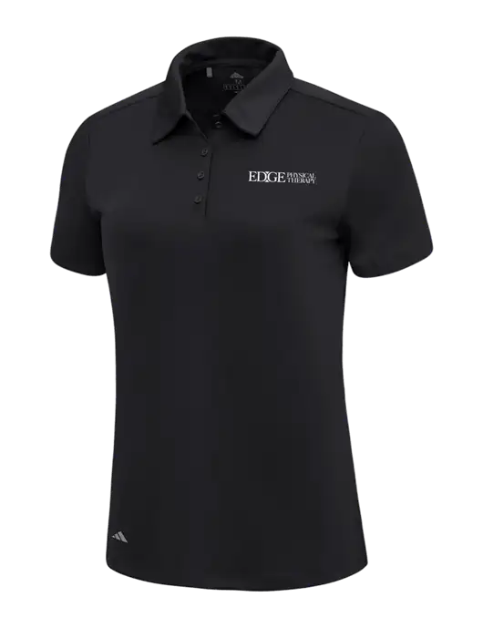 Adidas Black Womens Ultimate Solid Polo w/Edge Physical Therapy Logo