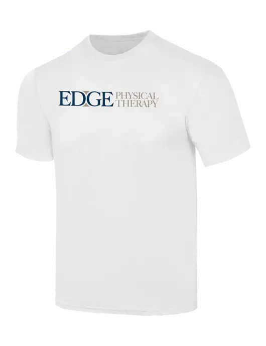 Simply Soft White 4.5oz  Poly/Combed Ring Spun Cotton T-Shirt w/Edge Physical Therapy Logo