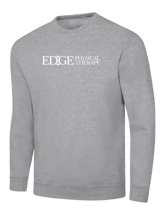 Light Grey Heather 7.8 oz Ring Spun Crew Sweatshirt w/Edge Physical Therapy Logo