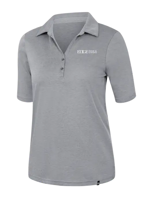 TravisMathew Womens Medium Grey Heather Sunsetters Polo w/Edge Physical Therapy Logo