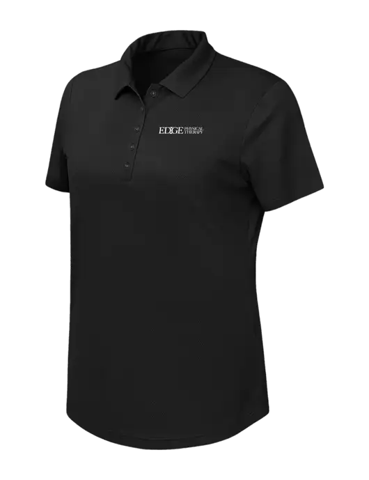 Callaway Womens Birdseye Black Polo w/Edge Physical Therapy Logo