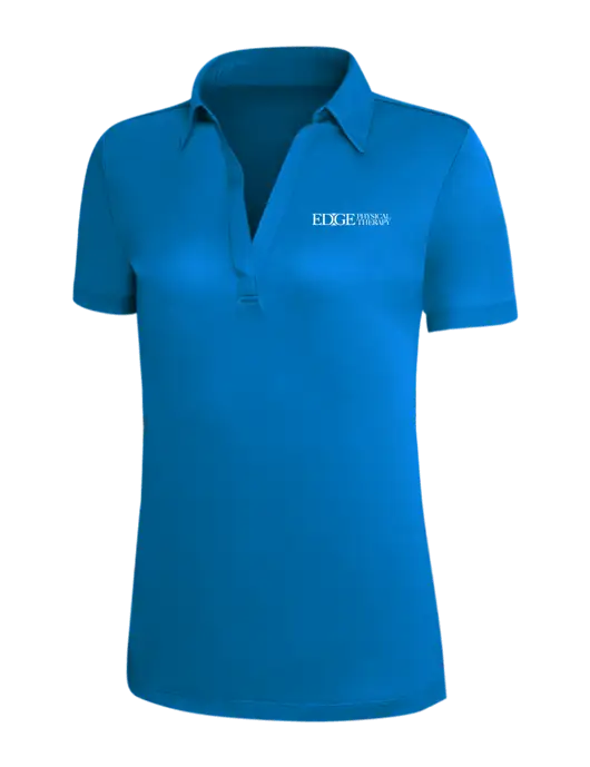Royal Blue Silk Touch Womens Performance Polo w/Edge Physical Therapy Logo