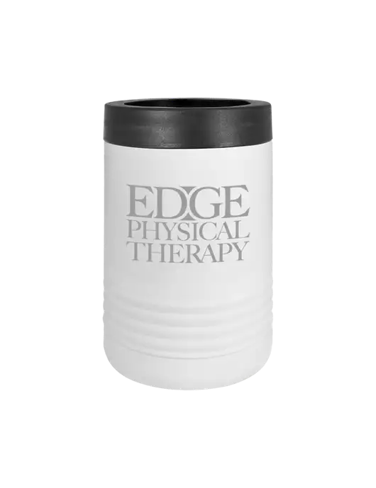 Polar Camel 12 oz Powder Coated White Vacuum Insulated Beverage Holder w/Edge Physical Therapy Logo