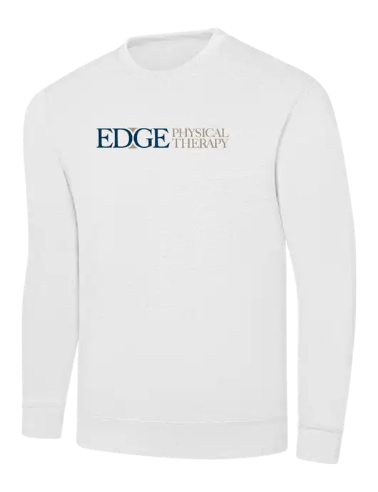 White 7.8 oz Ring Spun Crew Sweatshirt w/Edge Physical Therapy Logo