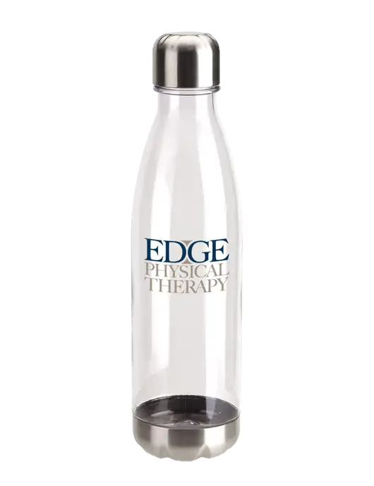 Bayside Tritan Clear 25 oz Bottle with Stainless Base and Cap w/Edge Physical Therapy Logo