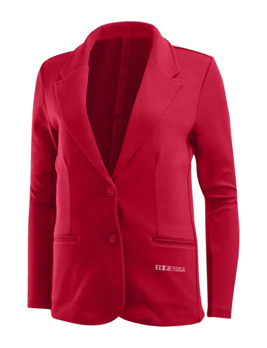 Rich Red Womens Knit Blazer w/Edge Physical Therapy Logo