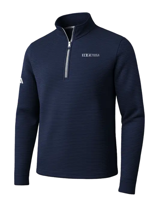 Adidas Navy Spacer Quarter-Zip Pullover w/Edge Physical Therapy Logo