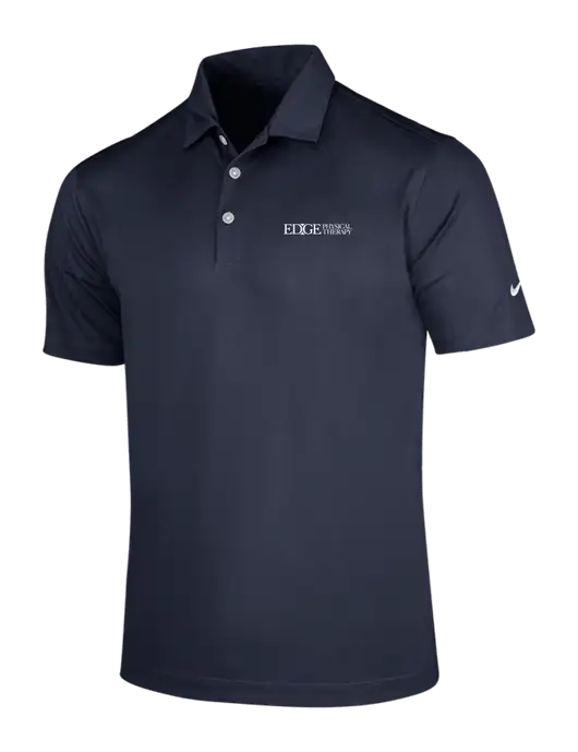 NIKE Dark Navy Dri-Fit Vertical Mesh Polo w/Edge Physical Therapy Logo