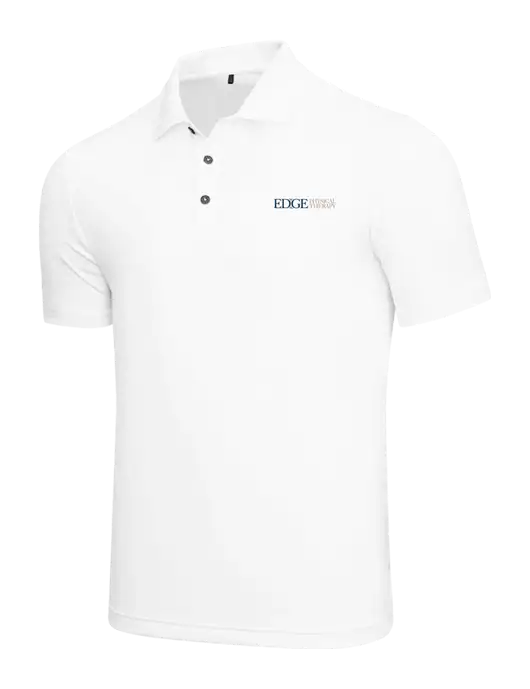 Adidas White  Performance Polo w/Edge Physical Therapy Logo