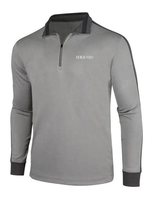 NIKE Athletic Grey/Heather Dark Grey Dry-Fit 1/2 Zip Cover-Up w/Edge Physical Therapy Logo