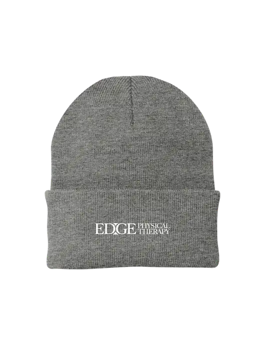Medium Grey Heather Knit Cap w/Edge Physical Therapy Logo